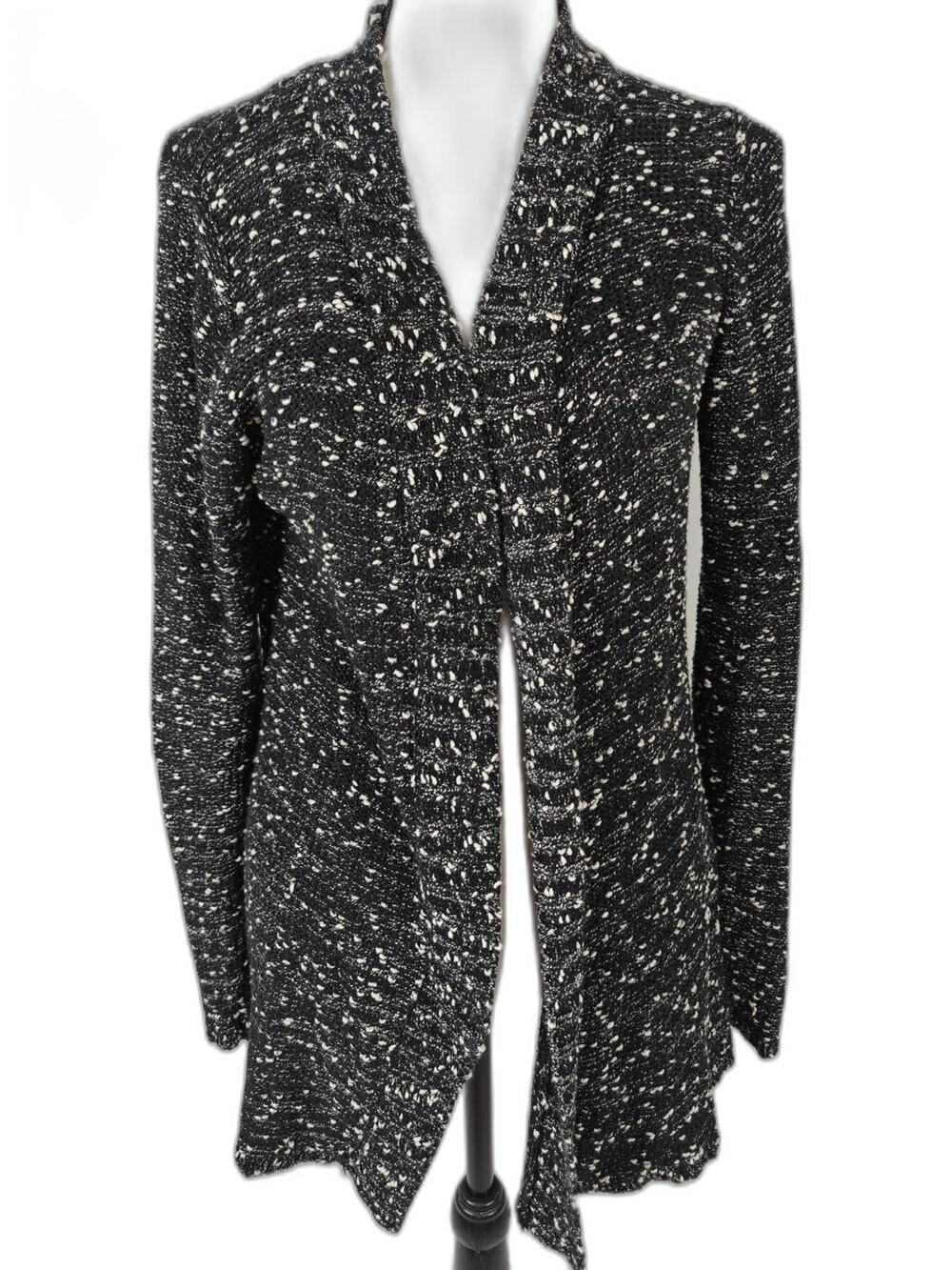 Women’s Belldini Open Front Cardigan Black White Size Medium
